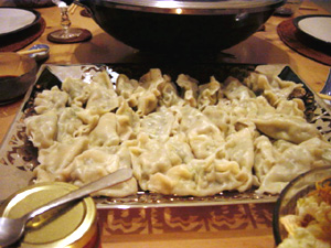 Well, actually it's really stage 5 - hot dumplings, ready for eating. I didn't take pictures of the dumplings bubbling away in the stock.