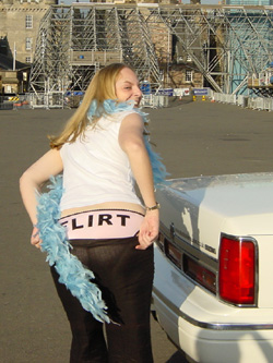 Knickers courtesy of Anna and Sarah. Flash courtesy of two glasses of champagne in the limo before dinner!