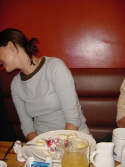 Sarah ducks out the picture.