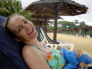 Lazing on the lounger. Lovely.