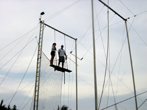 Nervous. It seems like a long way down.